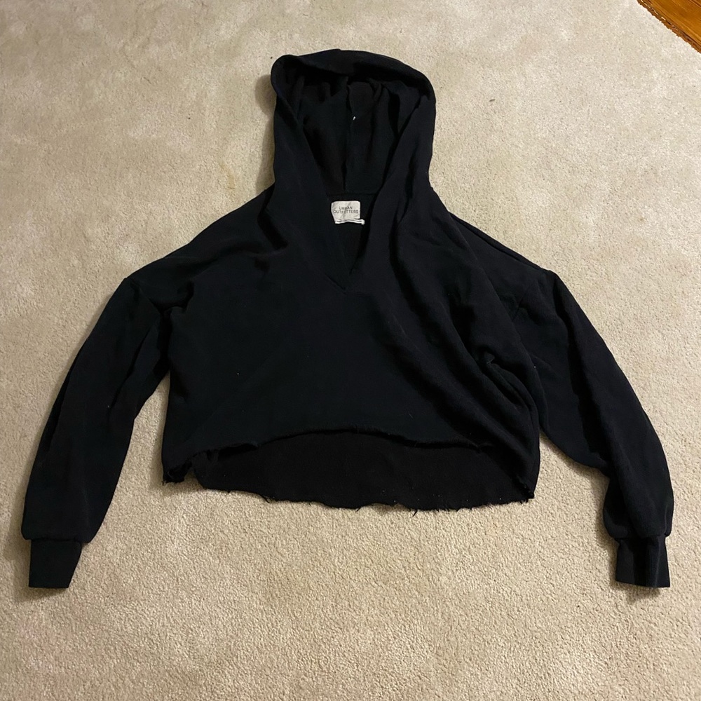 Black cropped urban outfitters hoodie